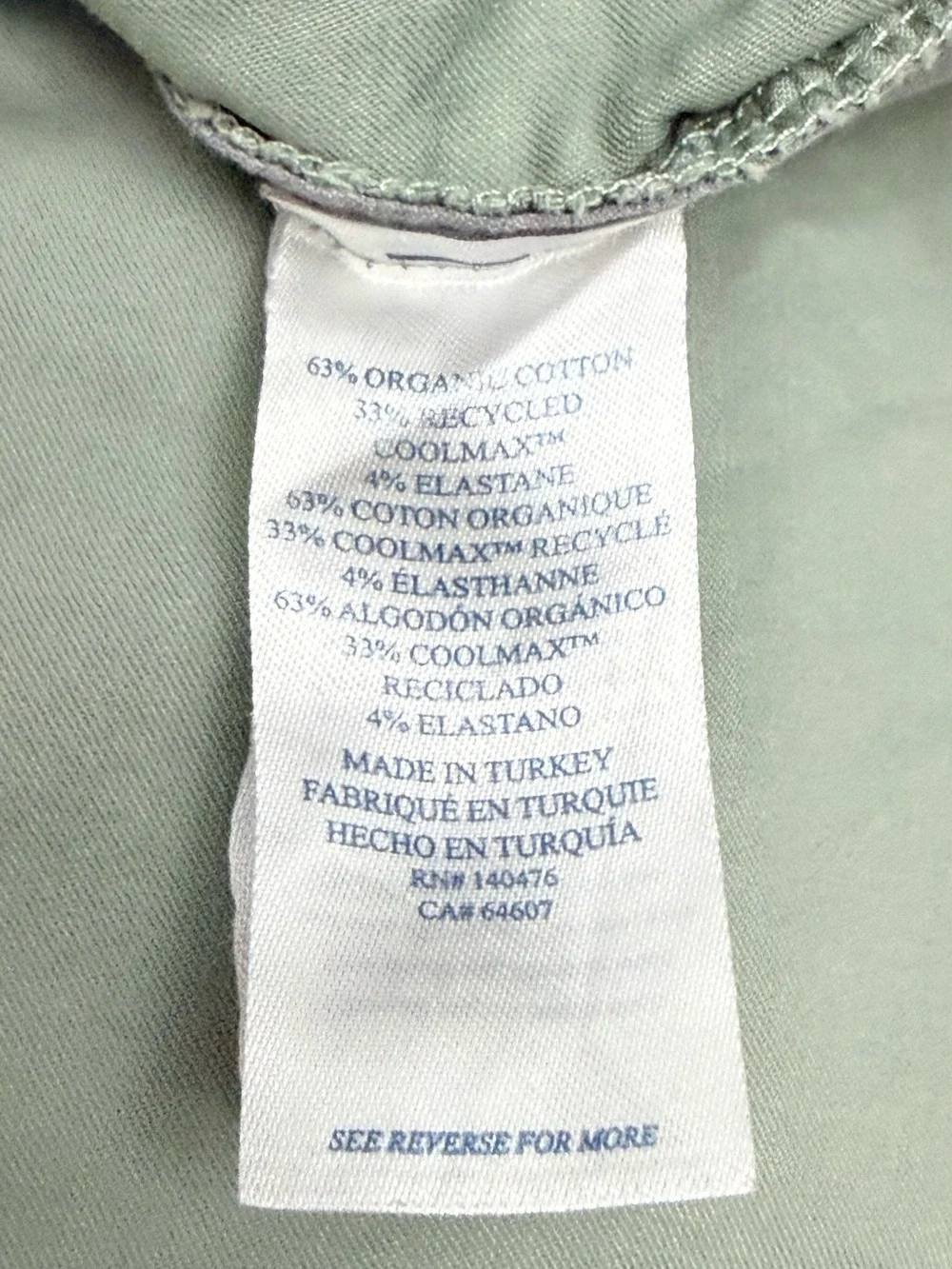 Faherty | Movement Chino Short | Sage Green | Waist 38” Inseam 8”